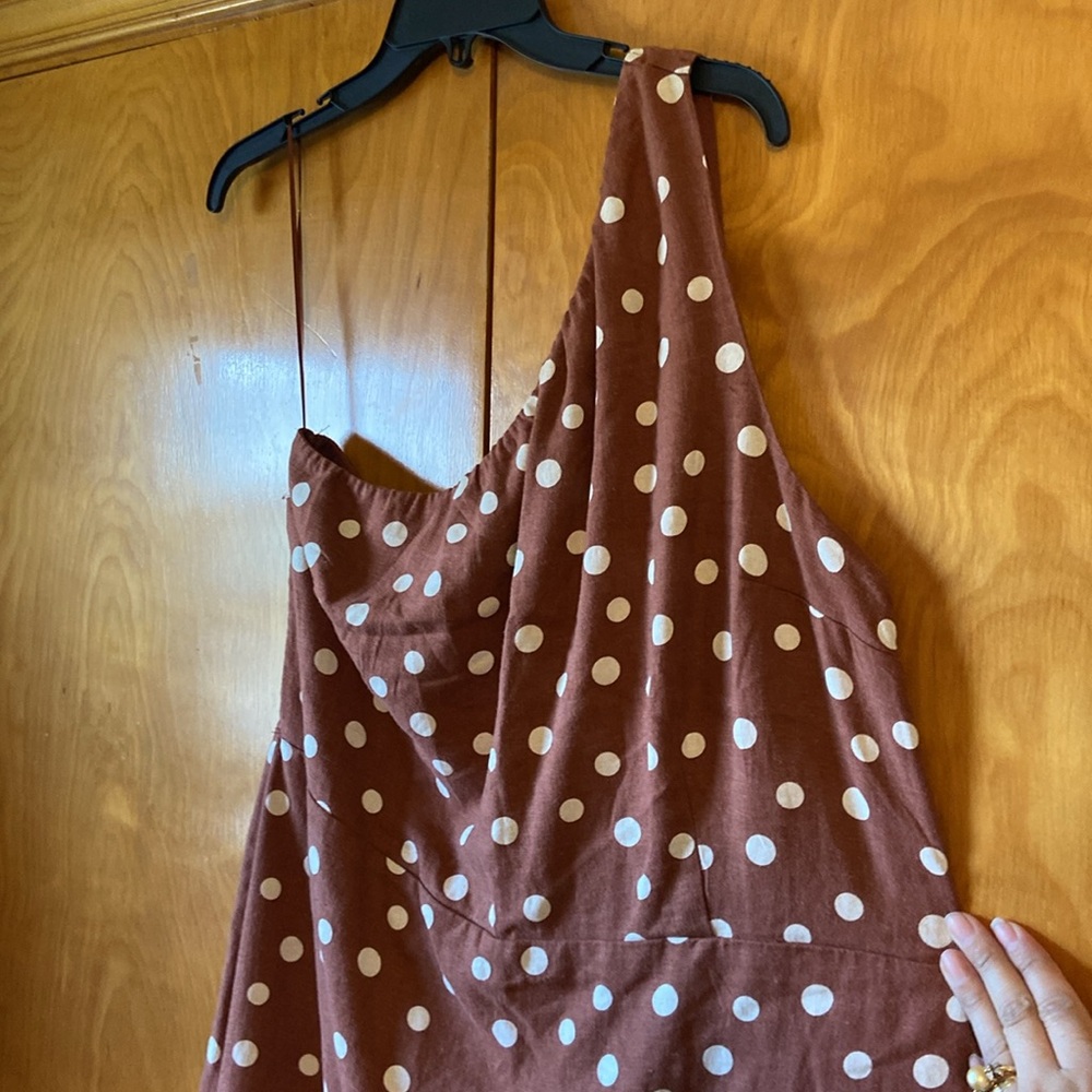 Abercrombie & Fitch Brown One Shoulder Dress NWOT - Picture 5 of 14